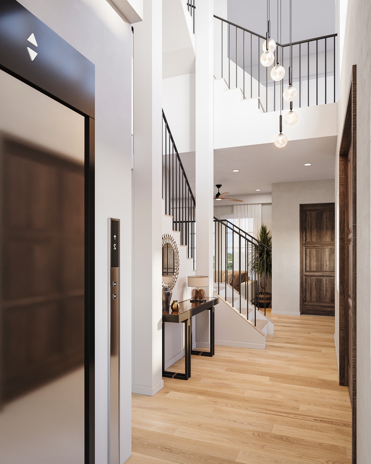 Custom home interior foyer and staircase by Talbot Custom Homes